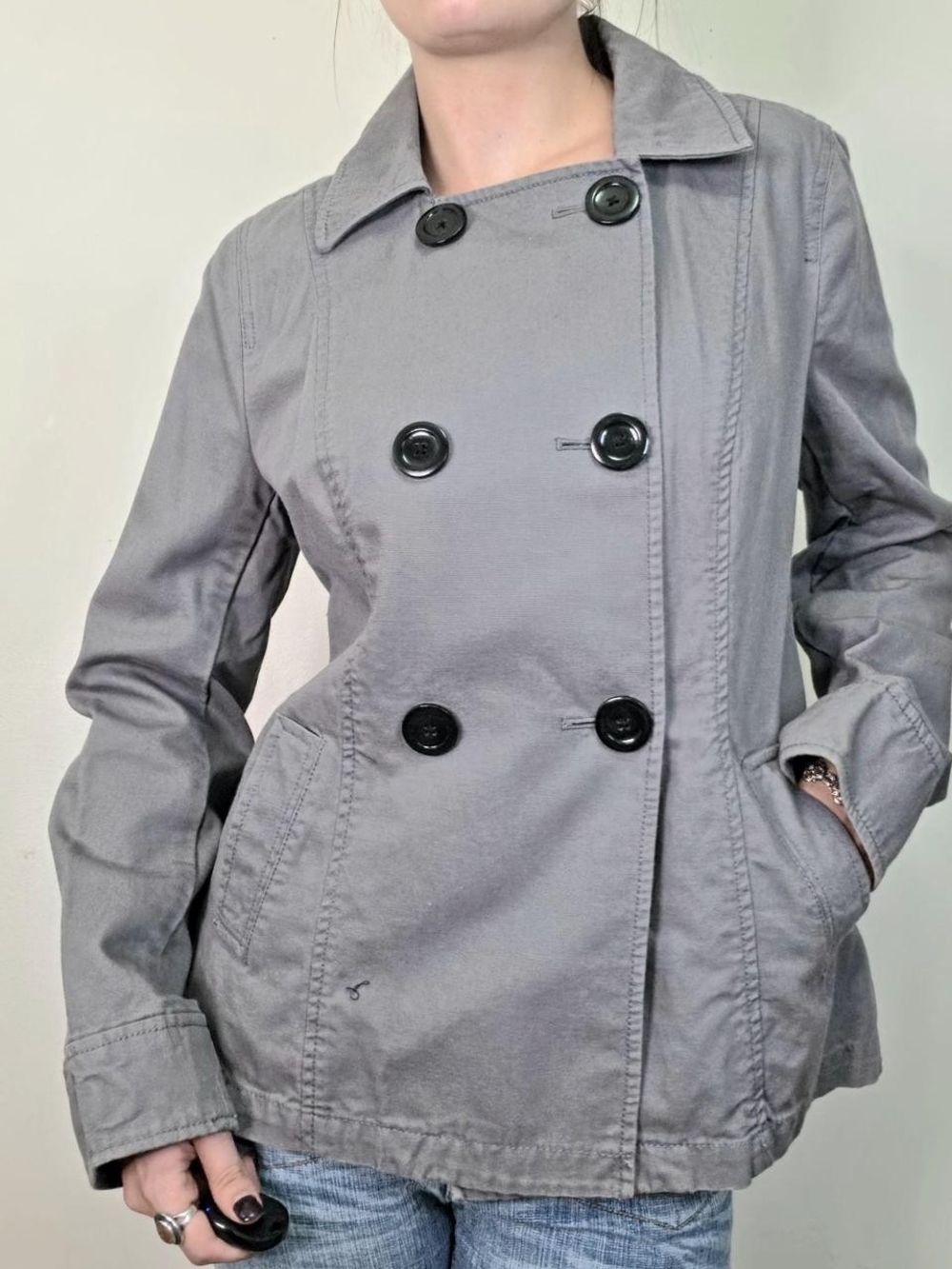 Y2K grey peacoat by Old Navy